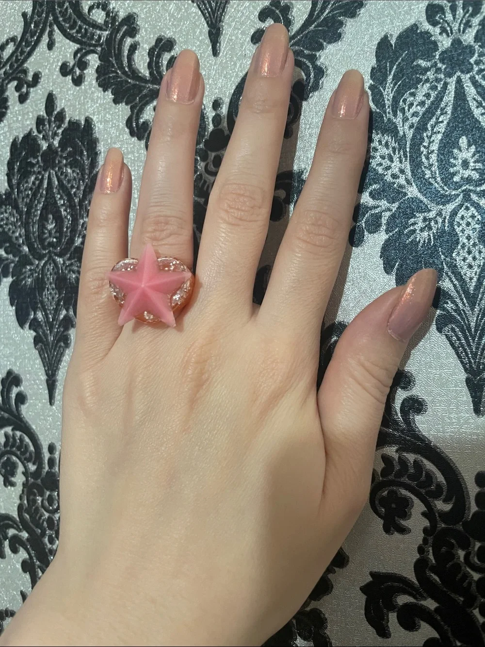 heart & star bubble gum ring
